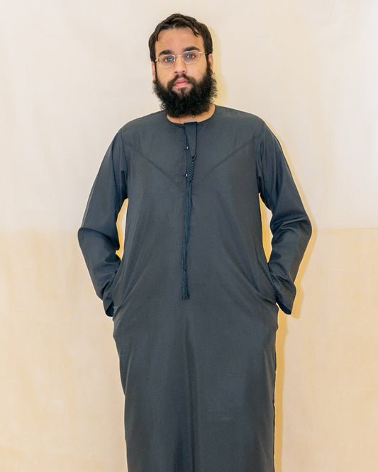 Luxury Black Emirati Thobe