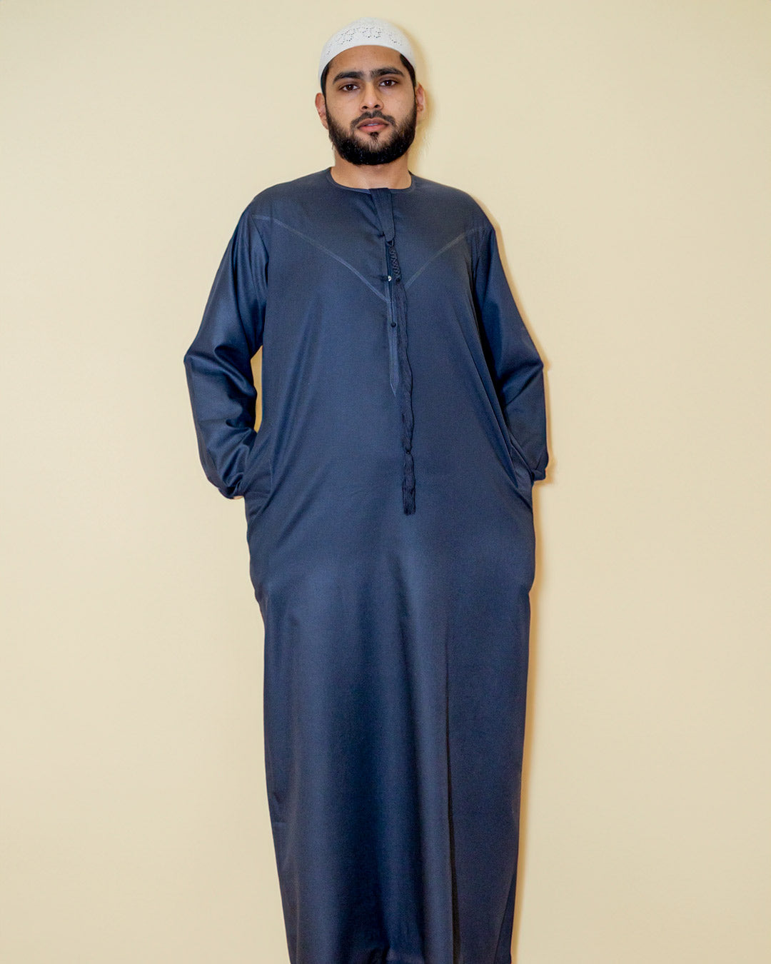 Luxury Navy Emirati Thobe